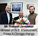 Greeting Mr. Prakash Javedekar at his residence.. 